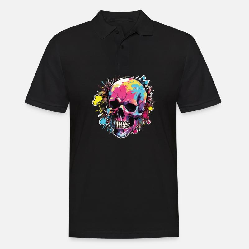 Crânes Crâne Crâne Crâne Os du crâne - Polo Homme - noir