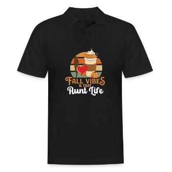 Fall Vibes That Aunt Life Proud Auntie Best Aunty - Männer Poloshirt - Schwarz - Vorne - Kai (181cm)