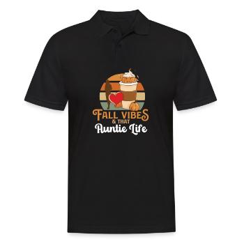 Fall Vibes That Auntie Life Proud Aunt Best Aunty - Männer Poloshirt - Schwarz - Vorne - Kai (181cm)