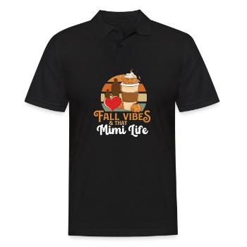 Fall Vibes That Mimi Life Proud Mom Best Wife - Männer Poloshirt - Schwarz - Vorne - Kai (181cm)