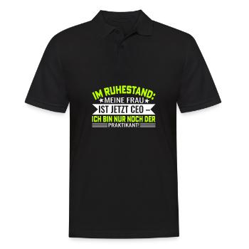 Frau ist Ceo Rentner Ruhestand - Männer Poloshirt - Schwarz - Vorne - Kai (181cm)