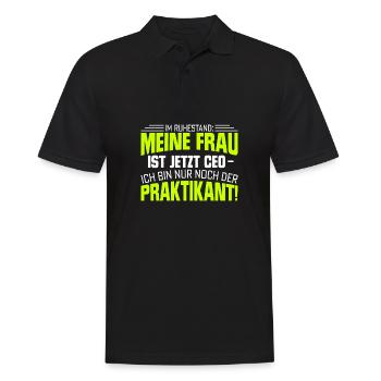 Im Ruhestand Frau Ist Chef Rentner Pensionist - Männer Poloshirt - Schwarz - Vorne - Kai (181cm)