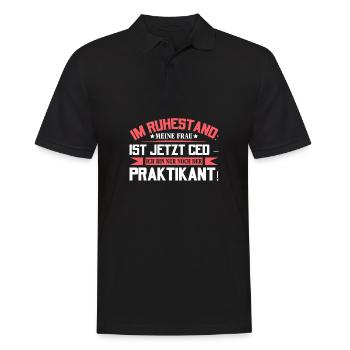 Im Ruhestand Bin Nur Noch Der Praktikant Lustiges - Männer Poloshirt - Schwarz - Vorne - Kai (181cm)
