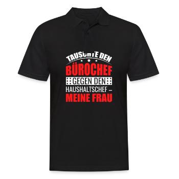 Chef ist jetzt meine Frau für Rentner im Ruhestand - Männer Poloshirt - Schwarz - Vorne - Kai (181cm)
