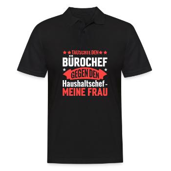 Chef ist jetzt meine Frau für Rentner im Ruhestand - Männer Poloshirt - Schwarz - Vorne - Kai (181cm)