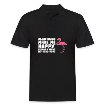 Funny flamingo - Men's Polo Shirt - black - Front - Kai (181cm)