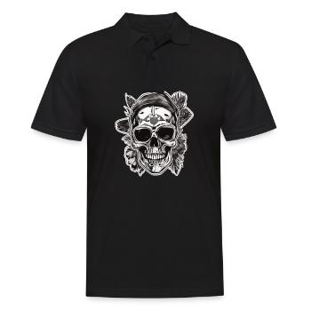 Totenkopf Totenschädel Skulls Skull - Männer Poloshirt - Schwarz - Vorne - Kai (181cm)