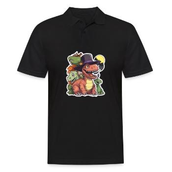 Dinosaur Trex Dino Baby Dino Halloween - Men's Polo Shirt - black - Front - Kai (181cm)
