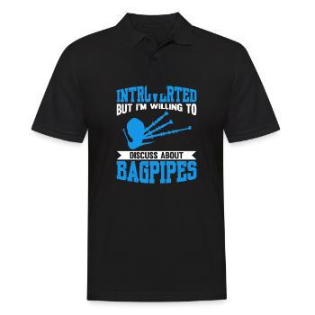 Introverted But Willing To Discuss About Bagpipes - Men's Polo Shirt - black - Front - Kai (181cm)