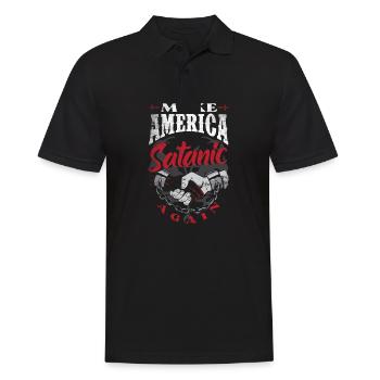Satan Make America Satanic Again Occult - Men's Polo Shirt - black - Front - Kai (181cm)