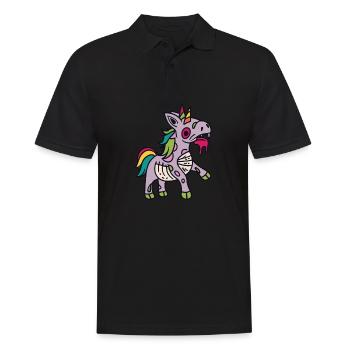 Zombiecorn Zombie Einhorn Einhorn Halloween - Männer Poloshirt - Schwarz - Vorne - Kai (181cm)