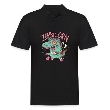 Zombiecorn Zombie Einhorn Einhorn Halloween - Männer Poloshirt - Schwarz - Vorne - Kai (181cm)