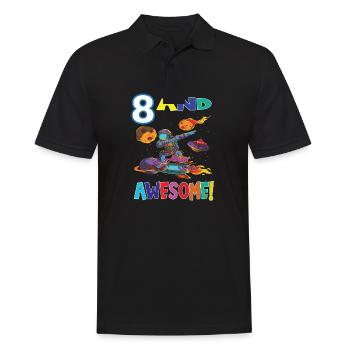 8 And Awesome Birthday Astronaut - Men's Polo Shirt - black - Front - Kai (181cm)
