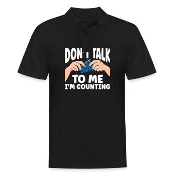 Don't Talk To Me I'm Counting Crochet - Men's Polo Shirt - black - Front - Kai (181cm)