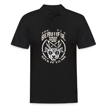 Satan You Have a Beautiful Soul Give it to me - Männer Poloshirt - Schwarz - Vorne - Kai (181cm)