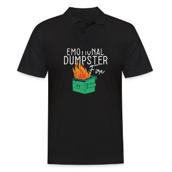Anxiety Quote Emotional Dumpster Fire Heartbroken - Männer Poloshirt - Schwarz - Vorne - Kai (181cm)