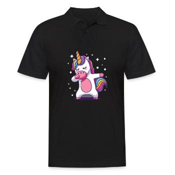 Dab Dabbing Unicorn Dabbing Unicorn Dance - Men's Polo Shirt - black - Front - Kai (181cm)