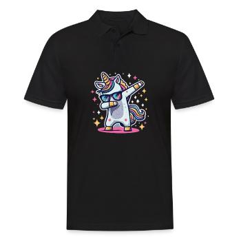 Dab Dabbing Unicorn Dabbing Unicorn Dance - Men's Polo Shirt - black - Front - Kai (181cm)