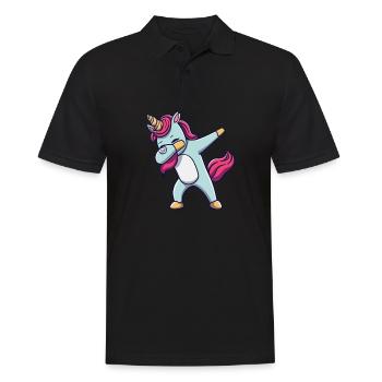 Dab Dabbing Unicorn Dabbing Unicorn Dance - Men's Polo Shirt - black - Front - Kai (181cm)