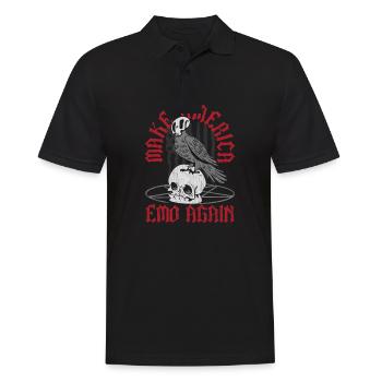 Emoticon Make America Emo Again Emocore Aesthetic - Men's Polo Shirt - black - Front - Kai (181cm)