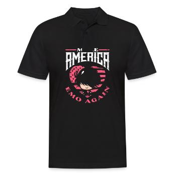 Emoticon Make America Emo Again Emocore Aesthetic - Men's Polo Shirt - black - Front - Kai (181cm)
