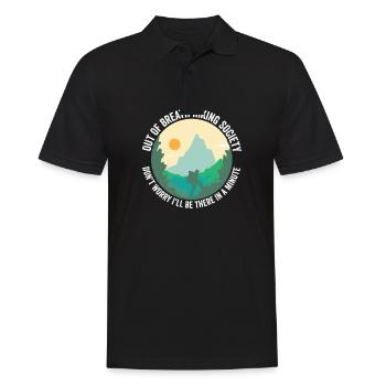 Out of Breath Hiking Society Funny Hiker Trekking - Männer Poloshirt - Schwarz - Vorne - Kai (181cm)