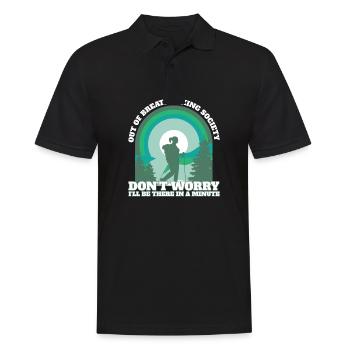 Funny Hiker Out of Breath Hiking Society Trekking - Männer Poloshirt - Schwarz - Vorne - Kai (181cm)