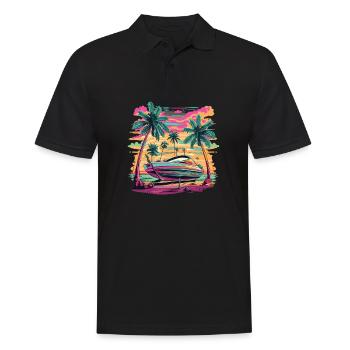 bateau à moteur bateau de sport bateau yacht propriétaire de bateau - Polo Homme - noir - Devant - Kai (181cm)