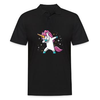 Dabbing Unicorn Einhorn Dab Dabbing Trend Tanz - Männer Poloshirt - Schwarz - Vorne - Kai (181cm)