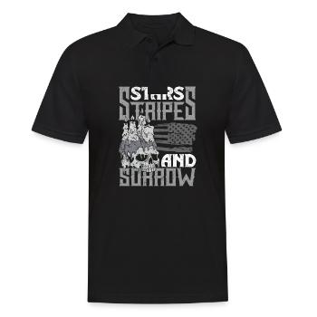 Emoticon Stars Stripes and Sorrow Emocore - Men's Polo Shirt - black - Front - Kai (181cm)