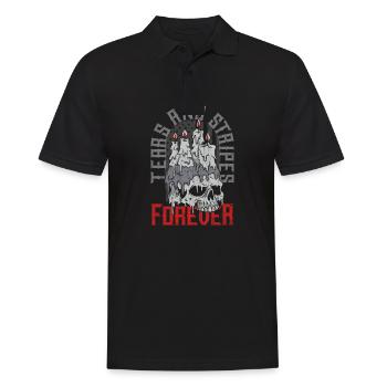 Emoticon Emo Tears and Stripes Forever Emocore - Männer Poloshirt - Schwarz - Vorne - Kai (181cm)