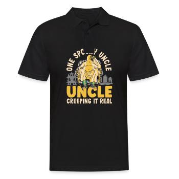 One Spooky Uncle Retro Halloween Costume - Männer Poloshirt - Schwarz - Vorne - Kai (181cm)