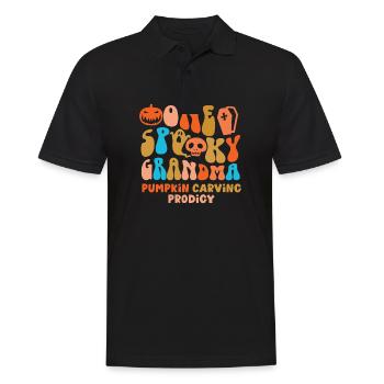 One Spooky Grandma Mother Retro Halloween Costume - Men's Polo Shirt - black - Front - Kai (181cm)