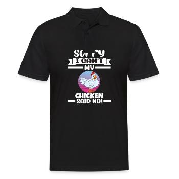 Lustiger Hühner Spruch Huhn - Männer Poloshirt - Schwarz - Vorne - Kai (181cm)