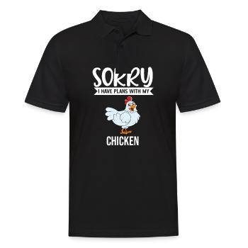 Drôle de poulet disant poulet - Polo Homme - noir - Devant - Kai (181cm)