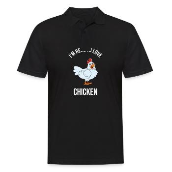 Drôle de poulet disant poulet - Polo Homme - noir - Devant - Kai (181cm)