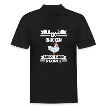 Drôle de poulet disant poulet - Polo Homme - noir - Devant - Kai (181cm)