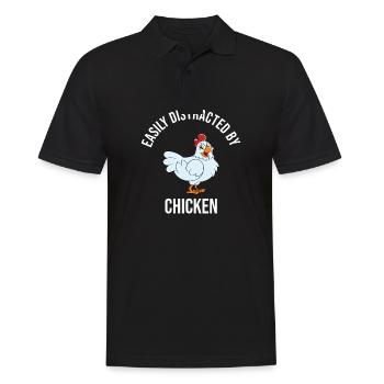 Funny Chicken Saying Chicken - Men's Polo Shirt - black - Front - Kai (181cm)