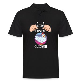 Drôle de poulet disant poulet - Polo Homme - noir - Devant - Kai (181cm)
