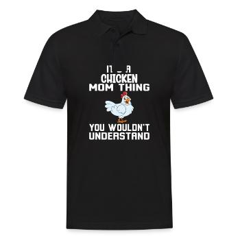 Lustiger Hühner Spruch Huhn - Männer Poloshirt - Schwarz - Vorne - Kai (181cm)