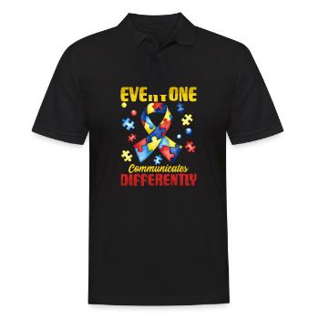 everyone communicates differently autism - Männer Poloshirt - Schwarz - Vorne - Kai (181cm)