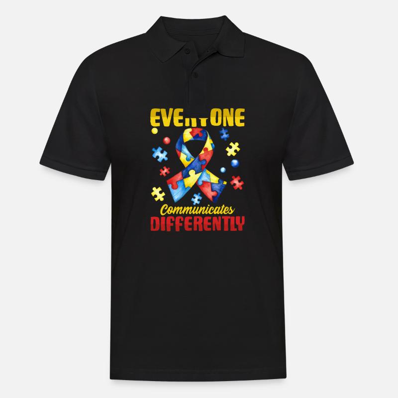 Tout le monde communique différemment l’autisme - Polo Homme - noir