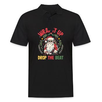 Wrap it up drop the beat DJ Xmas Hip Hop Rapper - Polo Homme - noir - Devant - Kai (181cm)