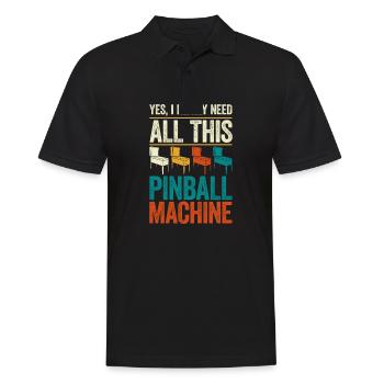 Pinball Machine Pinball Machine - Men's Polo Shirt - black - Front - Kai (181cm)