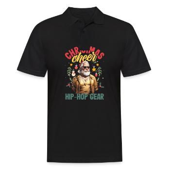Joie de Noël, équipement hip-hop DJ Xmas Hip Hop - Polo Homme - noir - Devant - Kai (181cm)