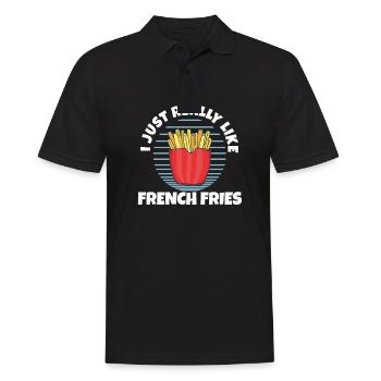 Funny Fries Funny French Fries - Men's Polo Shirt - black - Front - Kai (181cm)