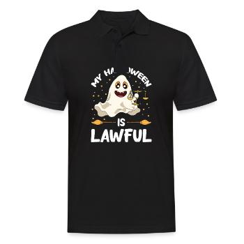 Lawyer Halloween Pumpkin - Men's Polo Shirt - black - Front - Kai (181cm)
