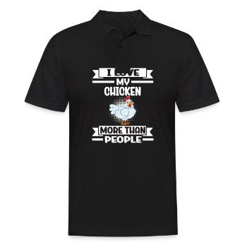 Drôle de poulet disant poulet - Polo Homme - noir - Devant - Kai (181cm)