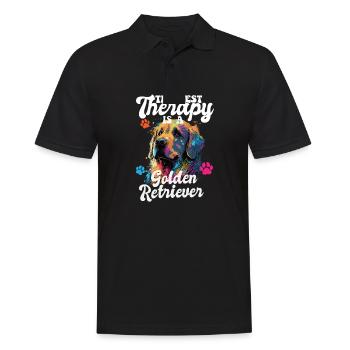 The Best Therapy Is A Golden Retriever Dog Mom - Männer Poloshirt - Schwarz - Vorne - Kai (181cm)