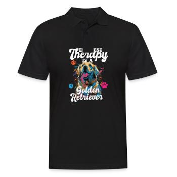 The Best Therapy Is A Golden Retriever Dog Mom - Männer Poloshirt - Schwarz - Vorne - Kai (181cm)